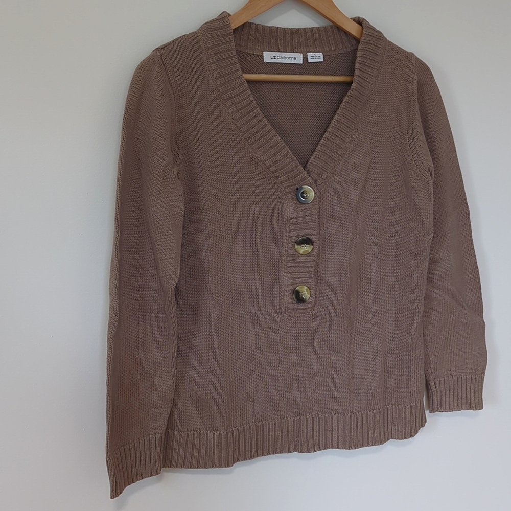 Liz Claiborne Light Brown Cotton Sweater